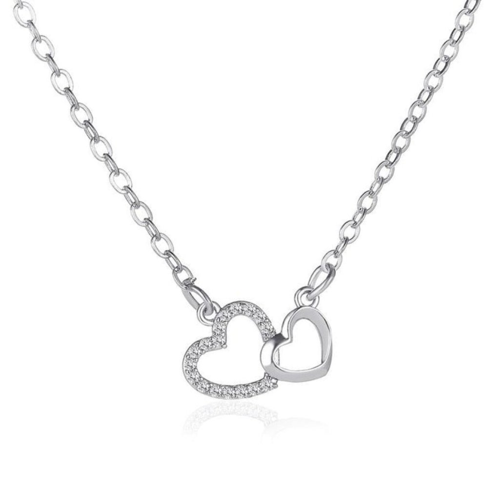 New Double Intertwining Heart Necklace